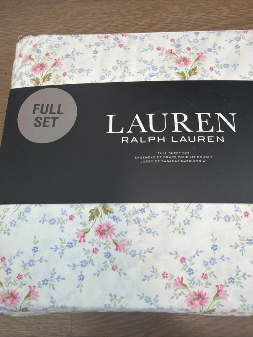 Lauren Ralph Lauren Full Floral Sheet Set Pink Blue Cottage Cotton Bedding